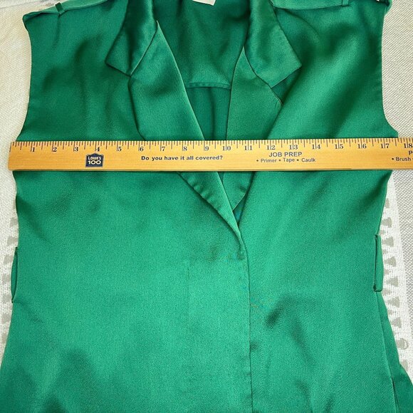 Jason Wu Green Sleeveless Concealed Double Breasted Button Front Dress Career - Picture 8 of 9